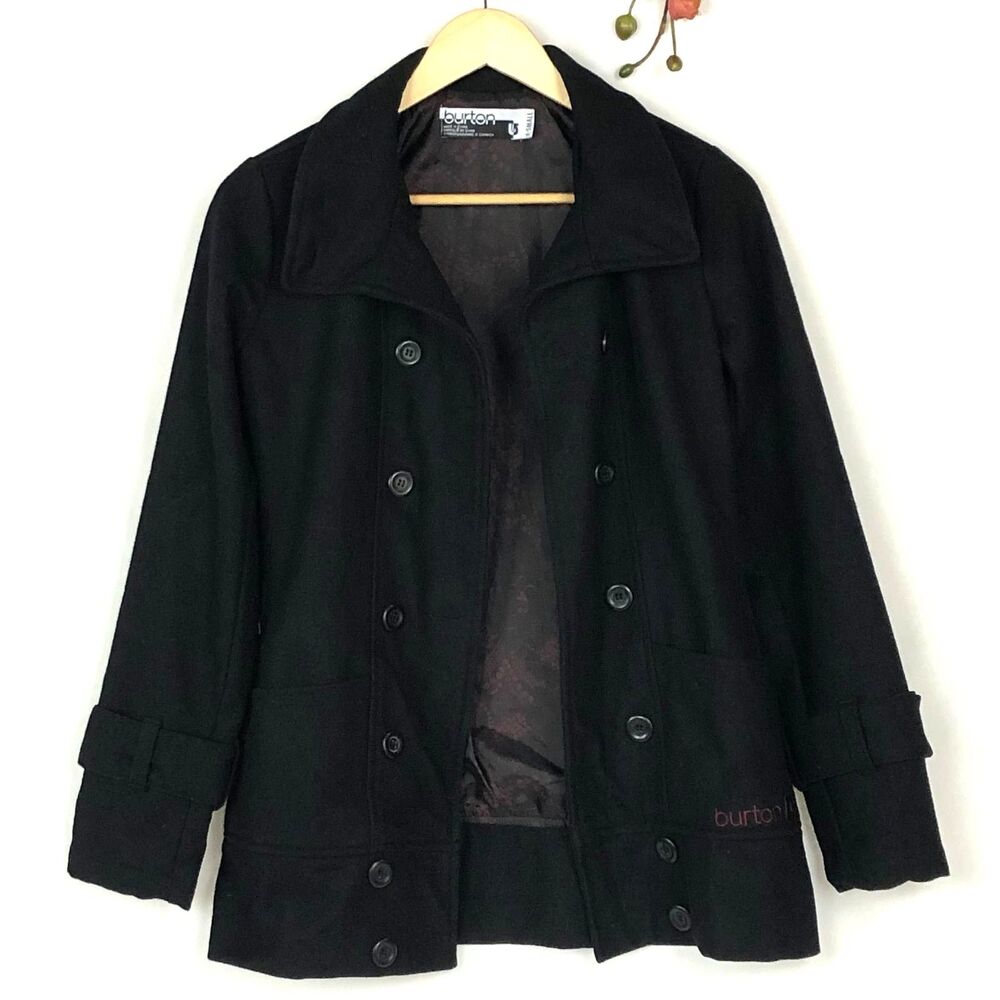 BURTON Wool Button Front Coat Black XS